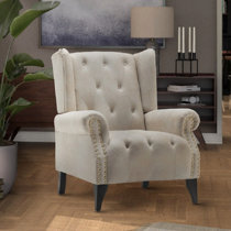 Cream discount studded armchair